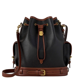 Mulberry Bucket Black & Cognac Scotchgrain
